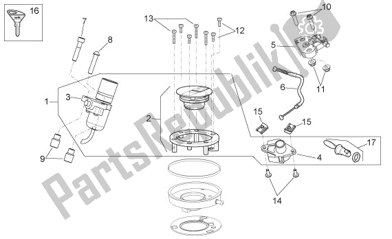All parts for the Slotset of the Aprilia Shiver GT 50 750 2009