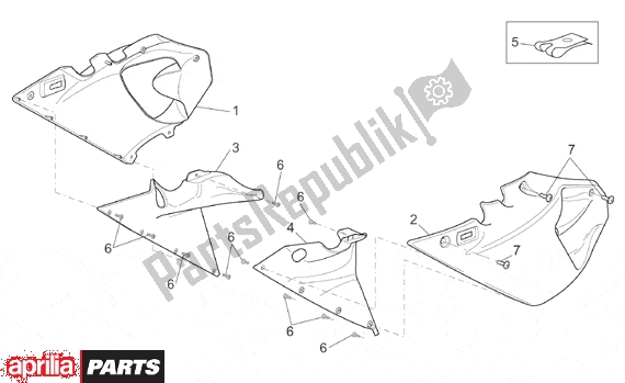 Todas las partes para Central Body Fairings de Aprilia SL Falco 392 1000 2000 - 2002