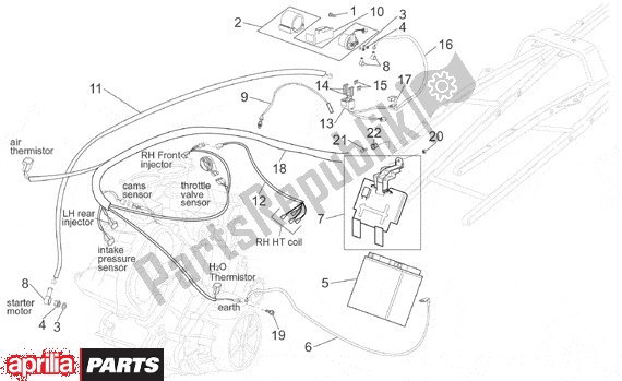 Todas las partes para Central Electrical System de Aprilia SL Falco 392 1000 2000 - 2002