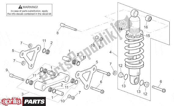 Tutte le parti per il Connecting Rod Rear Shock Abs del Aprilia SL Falco 392 1000 2000 - 2002