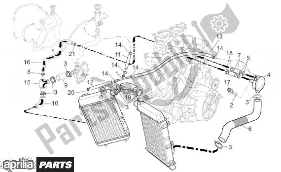 Tutte le parti per il Cooling System del Aprilia SL Falco 392 1000 2000 - 2002