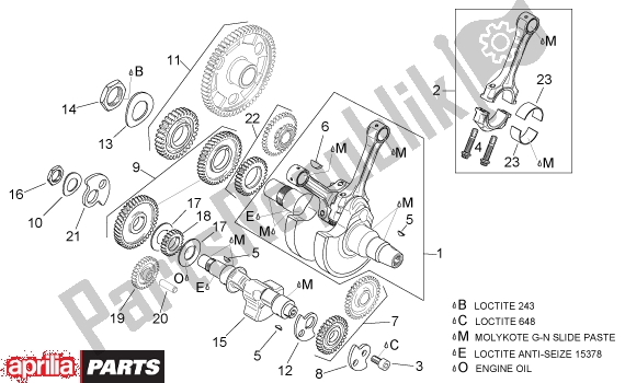 All parts for the Crankshaft I of the Aprilia SL Falco 392 1000 2000 - 2002
