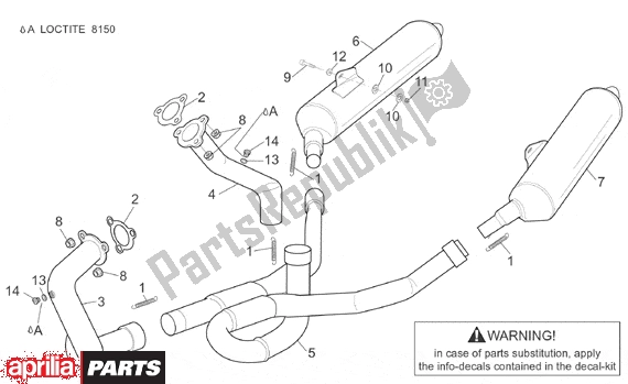 All parts for the Exhaust Pipe of the Aprilia SL Falco 392 1000 2000 - 2002