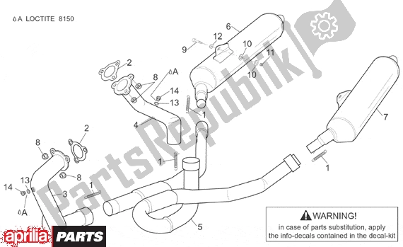 Wszystkie części do Exhaust Pipe Aprilia SL Falco 392 1000 2000 - 2002