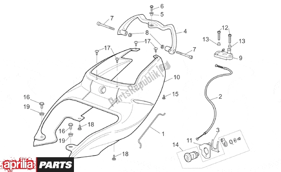 Wszystkie części do Rear Body Rear Fairing Aprilia SL Falco 392 1000 2000 - 2002