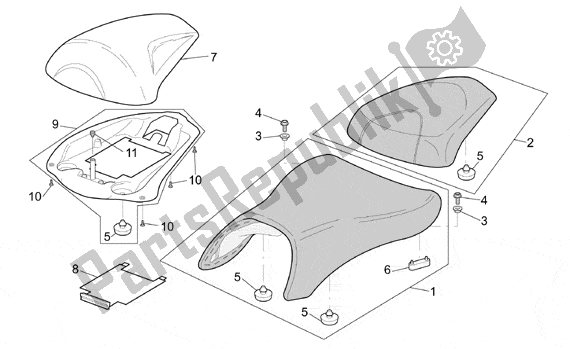 Todas as partes de Saddle do Aprilia SL Falco 392 1000 2000 - 2002