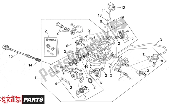 Alle onderdelen voor de Throttle Body van de Aprilia SL Falco 392 1000 2000 - 2002