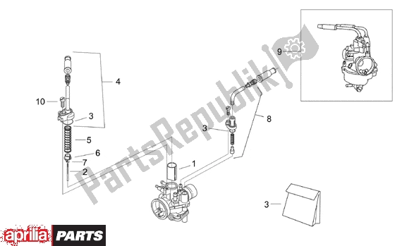 Todas as partes de Carburettor I do Aprilia Sonic 50 Aircooled 530 1998 - 2007