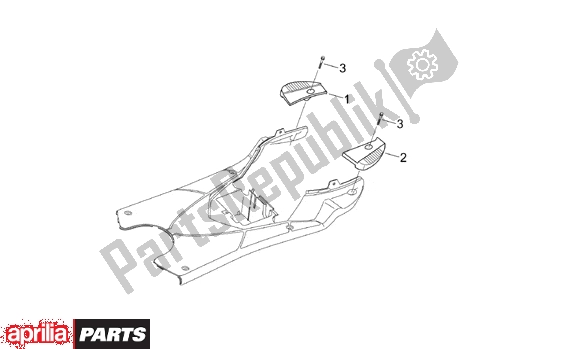 All parts for the Central Body Iii Rear Foot Rests of the Aprilia Sonic 50 Aircooled 530 1998 - 2007
