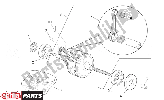 Toutes les pièces pour le Connecting Rod Group du Aprilia Sonic 50 Aircooled 530 1998 - 2007