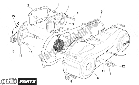 All parts for the Covers Kick Starter of the Aprilia Sonic 50 Aircooled 530 1998 - 2007