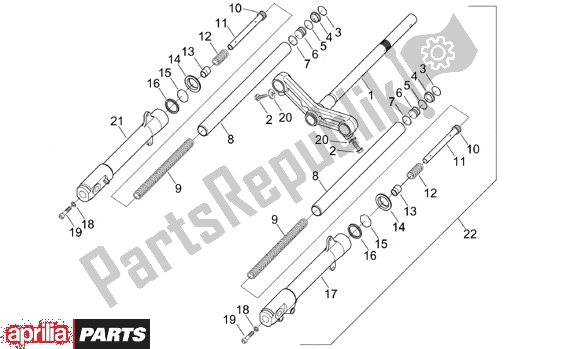 Wszystkie części do Front Fork Aprilia Sonic 50 Aircooled 530 1998 - 2007