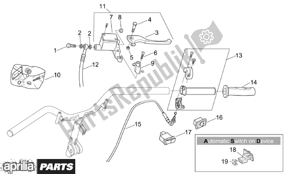 All parts for the Rh Controls of the Aprilia Sonic 50 Aircooled 530 1998 - 2007