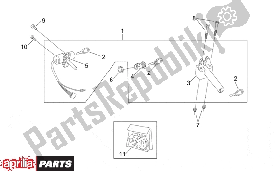 Todas las partes para Decal Lock Hardware Kit de Aprilia Sonic GP Liquid Cooled 531 50 1998 - 2005