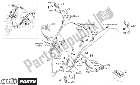 Alle Teile für das Electrical System des Aprilia Sonic GP Liquid Cooled 531 50 1998 - 2005