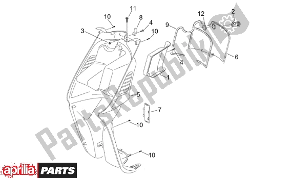 Toutes les pièces pour le Front Body Internal Shield du Aprilia Sonic GP Liquid Cooled 531 50 1998 - 2005