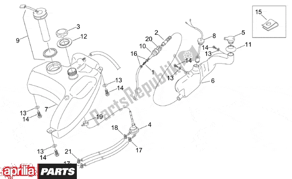 Alle Teile für das Oil And Fuel Tank des Aprilia Sonic GP Liquid Cooled 531 50 1998 - 2005