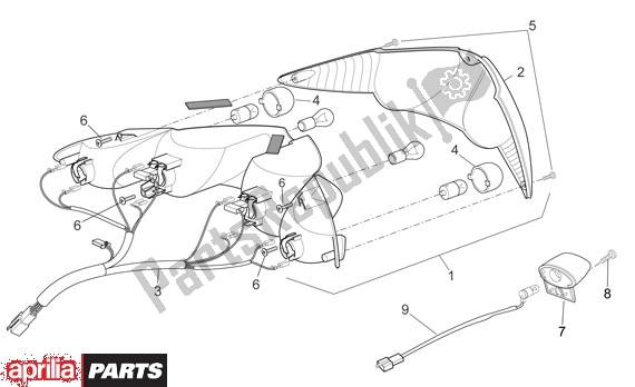 Todas as partes de Luz Traseira do Aprilia Sport City 125-200 671 2004 - 2006