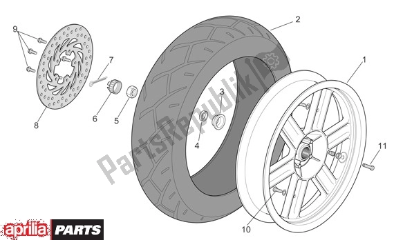 All parts for the Rear Wheel of the Aprilia Sport City 125-200 671 2004 - 2006