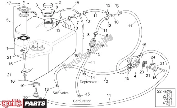 All parts for the Fuel Tank-seat of the Aprilia Sport City 125-200 671 2004 - 2006