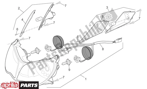 Wszystkie części do Reflektor Aprilia Sport City 125-200 671 2004 - 2006