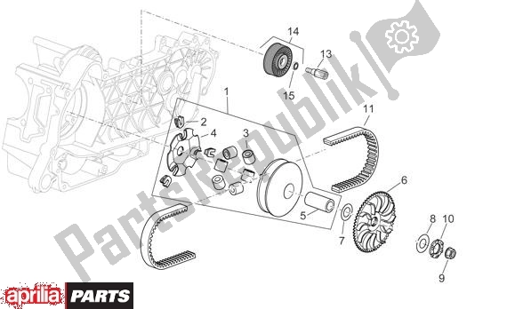 All parts for the Primaire Poelie of the Aprilia Sport City 125-200 671 2004 - 2006
