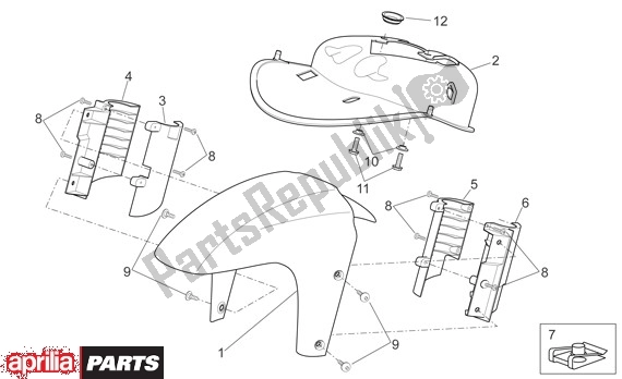 Tutte le parti per il Parafango del Aprilia Sport City 125-200 671 2004 - 2006