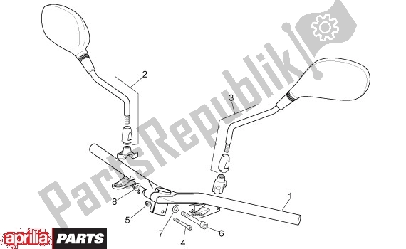 All parts for the Handlebar of the Aprilia Sport City 125-200 671 2004 - 2006