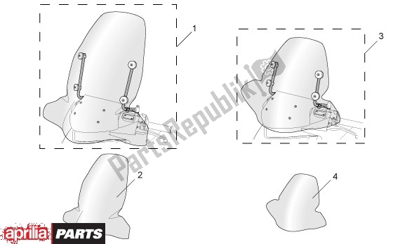 Todas as partes de Tela De Vento do Aprilia Sport City 125-200 671 2004 - 2006