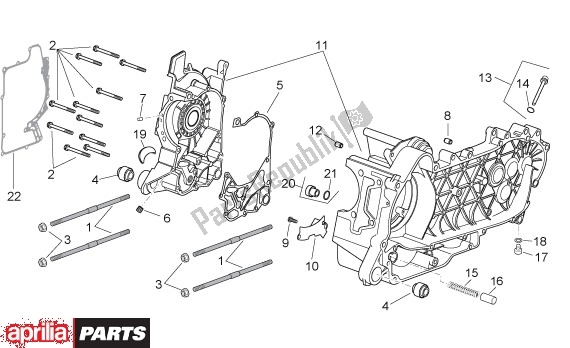 Todas las partes para Caja Del Cigüeñal de Aprilia Sport City 125-200-250 EU3 27 2006 - 2008