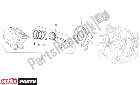 All parts for the Cylinder of the Aprilia Sport City 125-200-250 EU3 27 2006 - 2008