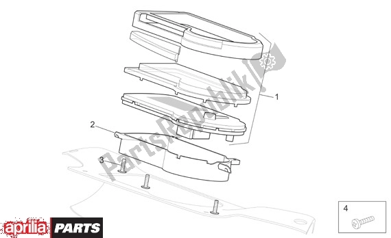 Todas as partes de Painel De Instrumentos do Aprilia Sport City 125-200-250 EU3 27 2006 - 2008