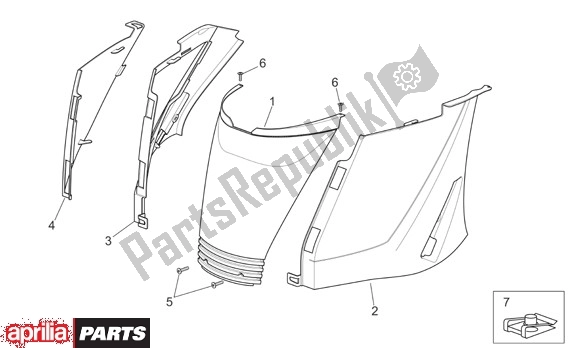 All parts for the Verkleding Achter of the Aprilia Sport City 125-200-250 EU3 27 2006 - 2008