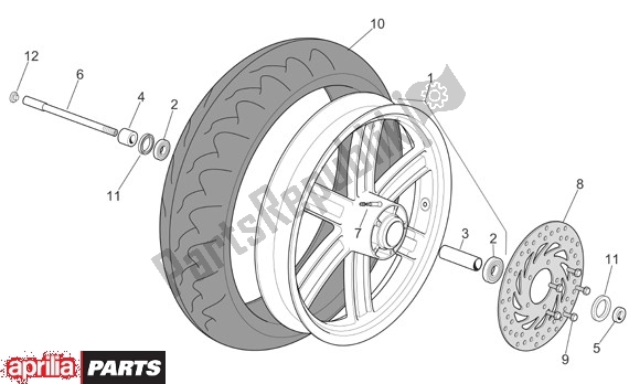 Tutte le parti per il Ruota Anteriore del Aprilia Sport City 125-200-250 EU3 27 2006 - 2008