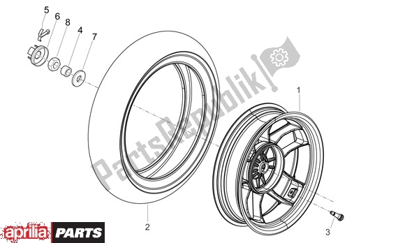 All parts for the Rear Wheel of the Aprilia Sport City 50 4T 48 2008 - 2010