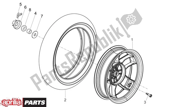 Todas as partes de Roda Traseira do Aprilia Sport City 50 4T 48 2008 - 2010