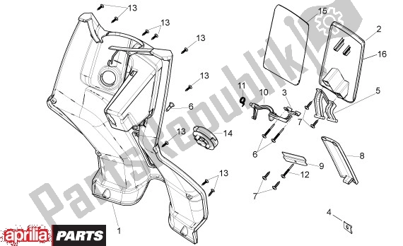 All parts for the Beenschild Binnenzijde of the Aprilia Sport City 50 4T 48 2008 - 2010