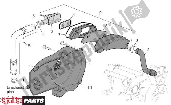 All parts for the Nevenluchtbehuizing of the Aprilia Sport City 50 4T 48 2008 - 2010