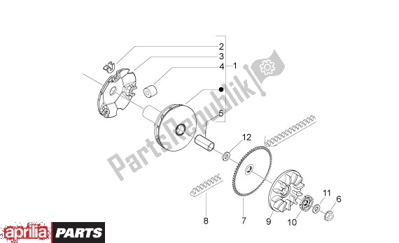 All parts for the Primaire Poelie of the Aprilia Sport City 50 4T 48 2008 - 2010