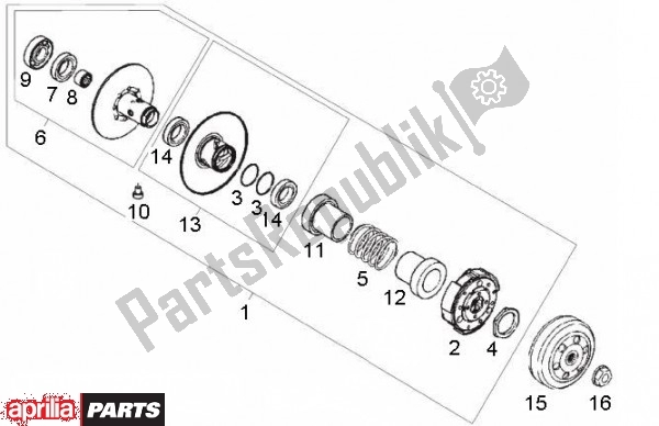 Toutes les pièces pour le Secundaire Poelie du Aprilia Sport City 50 4T 48 2008 - 2010