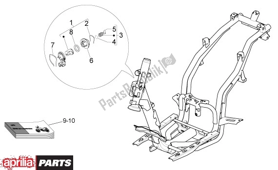 All parts for the Slotset of the Aprilia Sport City 50 4T 48 2008 - 2010