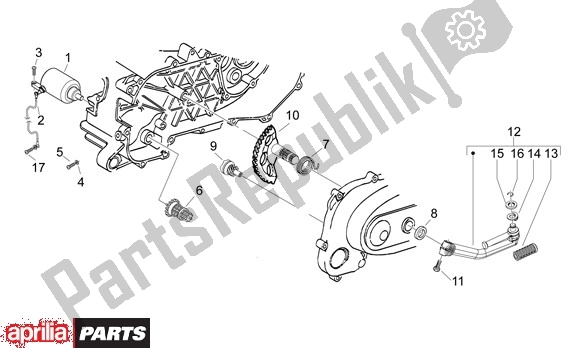All parts for the Starter Motor of the Aprilia Sport City 50 4T 48 2008 - 2010