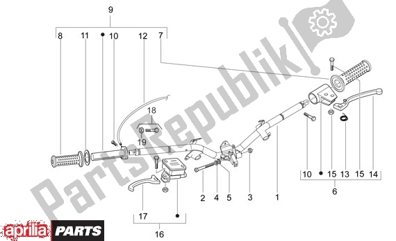 All parts for the Handlebar of the Aprilia Sport City 50 4T 48 2008 - 2010