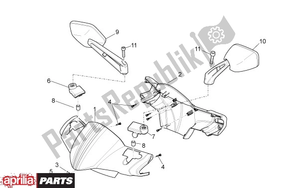 All parts for the Stuurafdekking 2009 of the Aprilia Sport City 50 4T 48 2008 - 2010