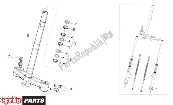 Wszystkie części do Telescoopvork Aprilia Sport City 50 4T 48 2008 - 2010