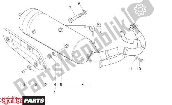 Alle onderdelen voor de Uitlaat van de Aprilia Sport City 50 4T 48 2008 - 2010