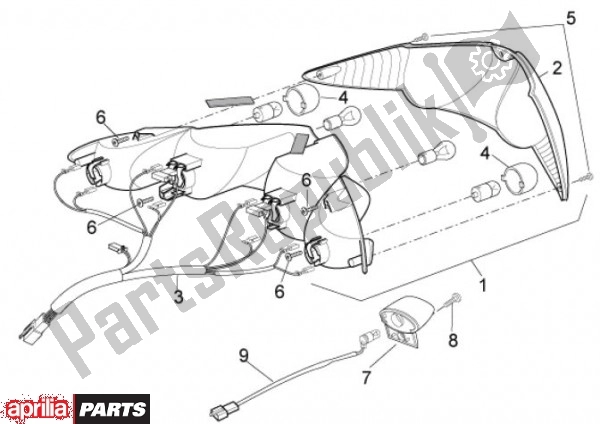 Todas as partes de Luz Traseira do Aprilia Sport City Cube 45 125 2008 - 2010