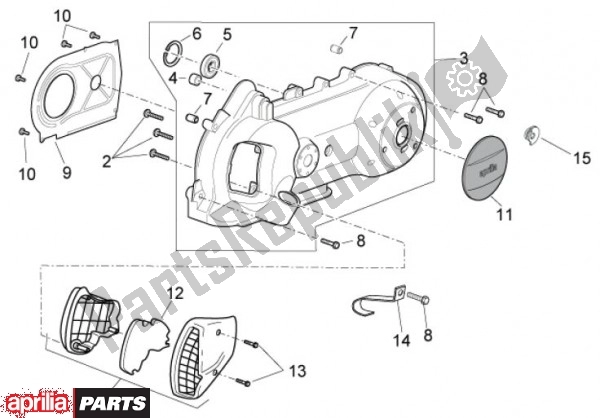 All parts for the Bedekking Variator of the Aprilia Sport City Cube 45 125 2008 - 2010