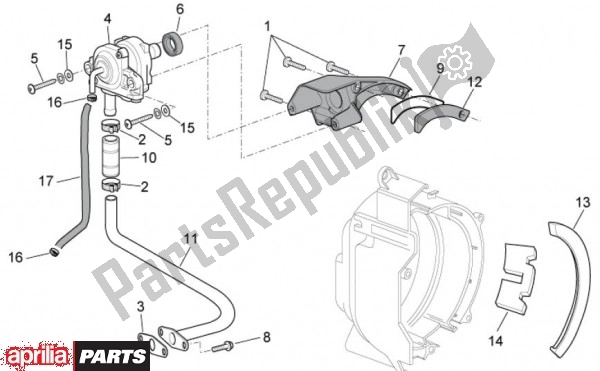 Todas as partes de Behuizing Secundaire Luchttoevoer do Aprilia Sport City Cube 45 125 2008 - 2010