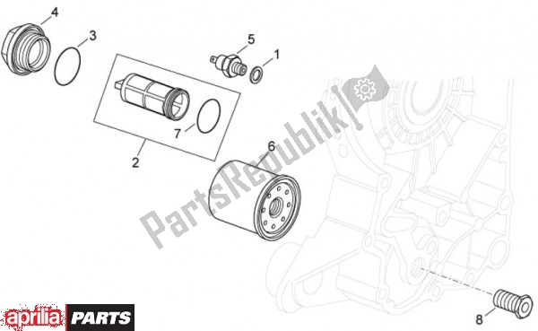 All parts for the Oil Filter of the Aprilia Sport City Cube 45 125 2008 - 2010